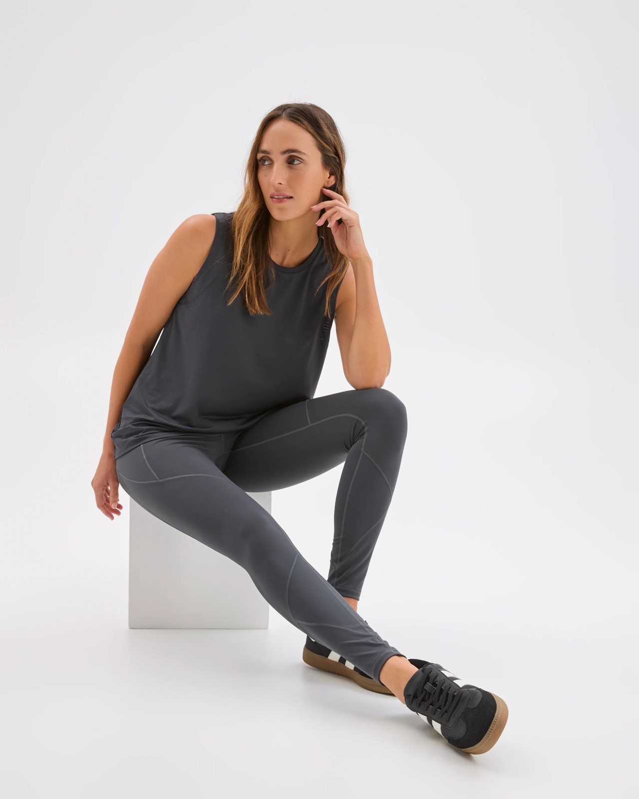 Active Infinity Sculpt High Rise Full Length Tights - Graphite 2 of 6