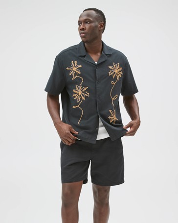 Commons Australian Cotton Short Sleeve Embroidered Boxy Fit Shirt