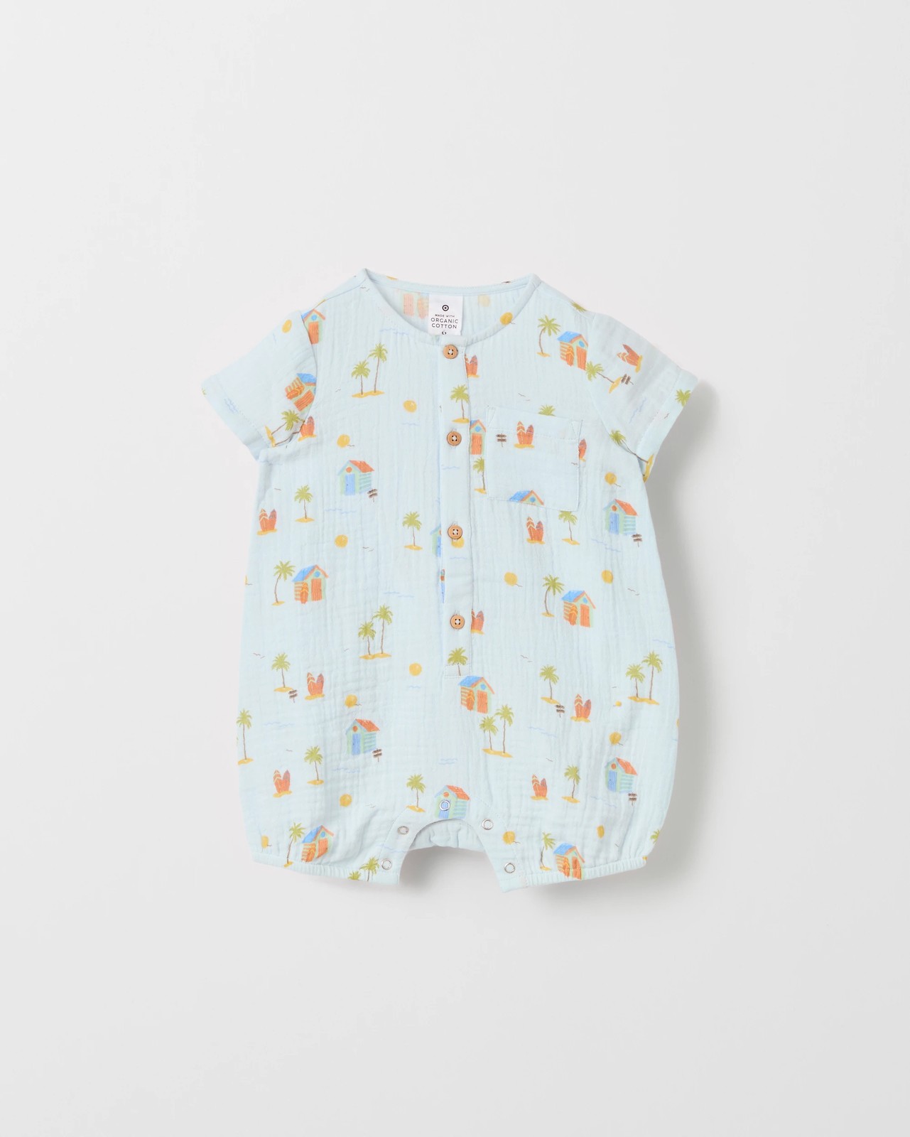 Baby Organic Cotton Woven Romper 5 of 6
