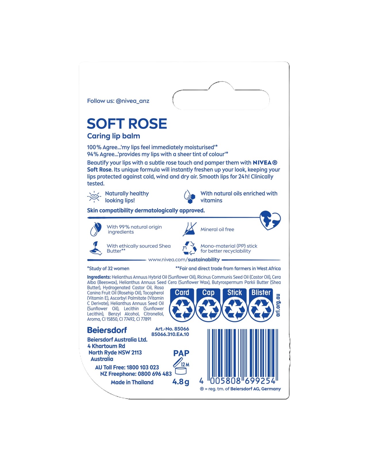 Nivea Soft Rose 4.8g Lip Balm 2 of 6