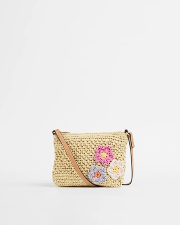 Crochet Flowers Crossbody Bag
