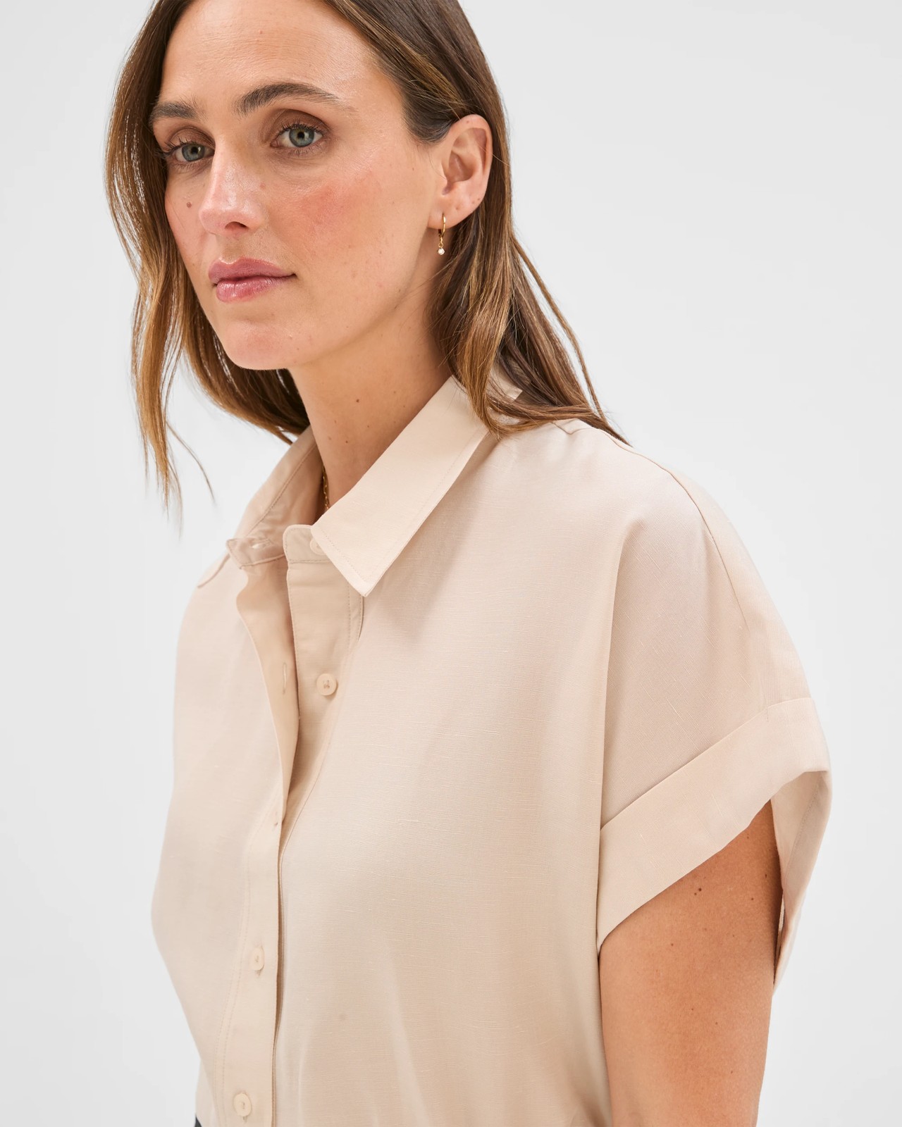 Preview Sarah Short Sleeve Shirt - Pumice X Dye 5 of 5
