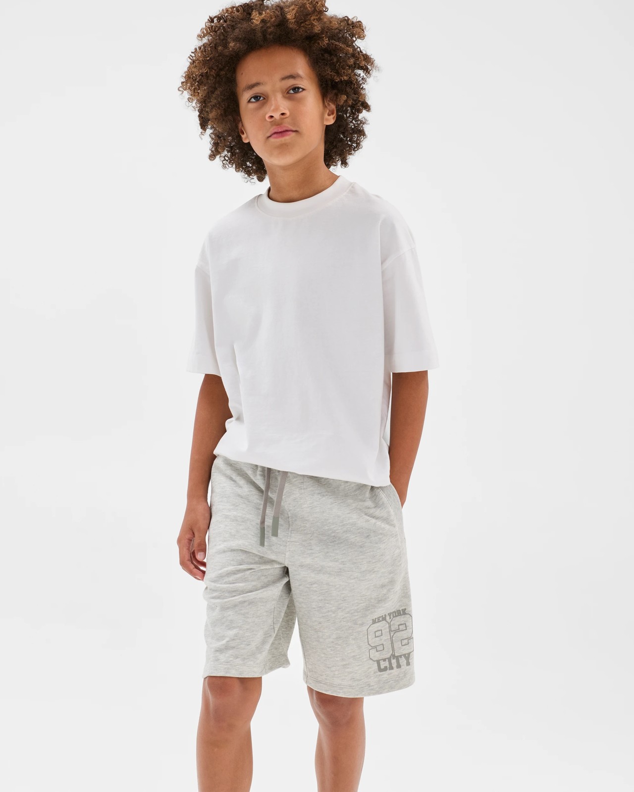 Australian Cotton Blend Fleece Sweat Shorts - Grey Marle 3 of 6