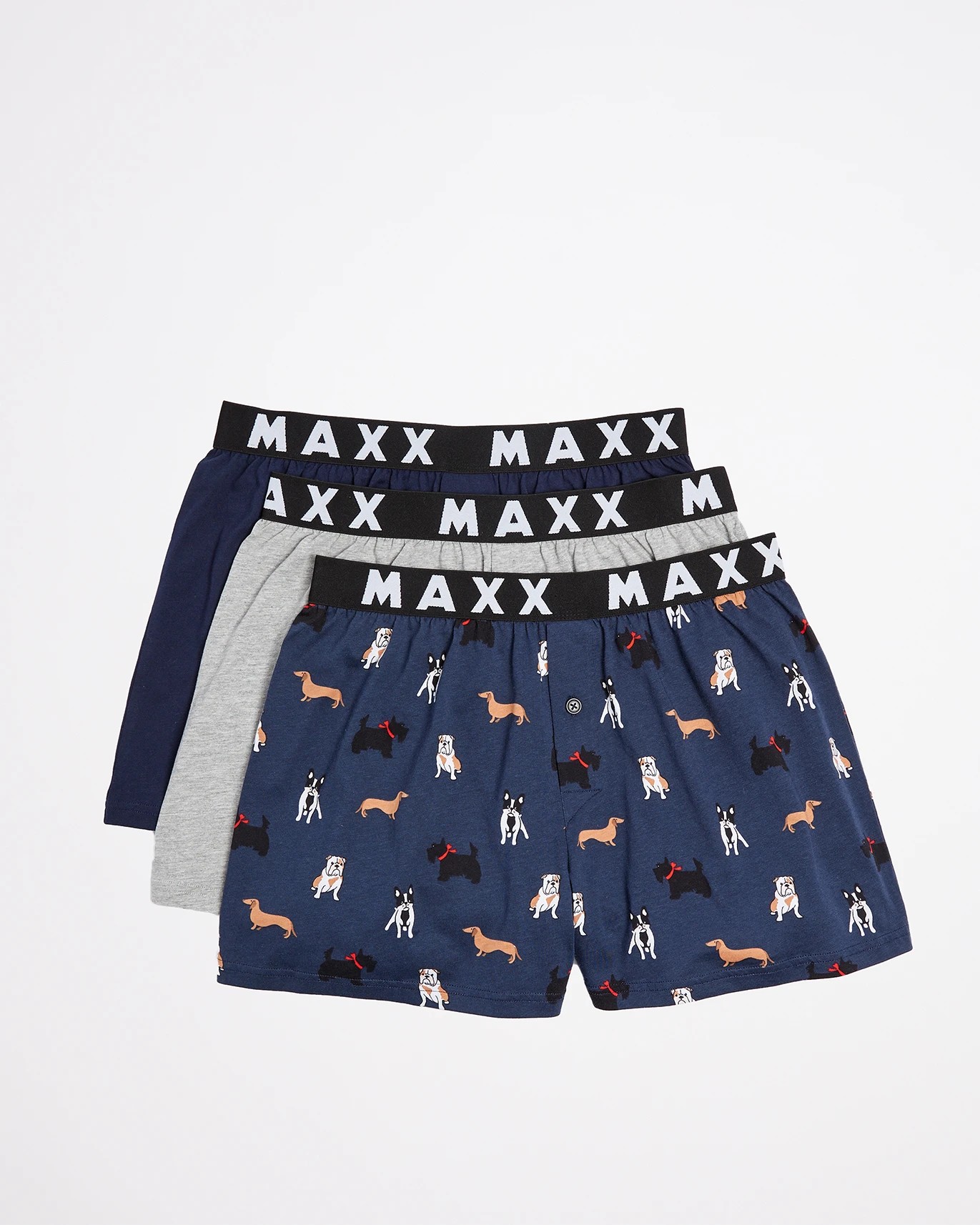 Maxx 3 Pack Knit Boxers - Dogs