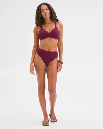 Resort Crinkle High Waisted High Cut Bikini Briefs