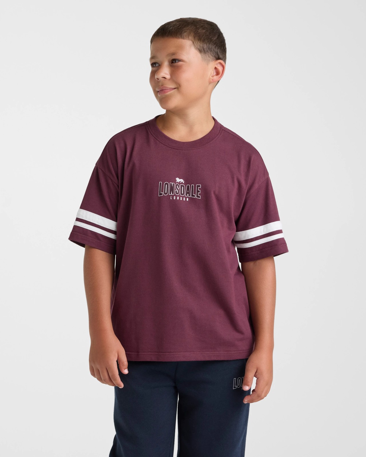 Lonsdale London Boys Retro Sport Short Sleeve T-shirt - Red 4 of 5