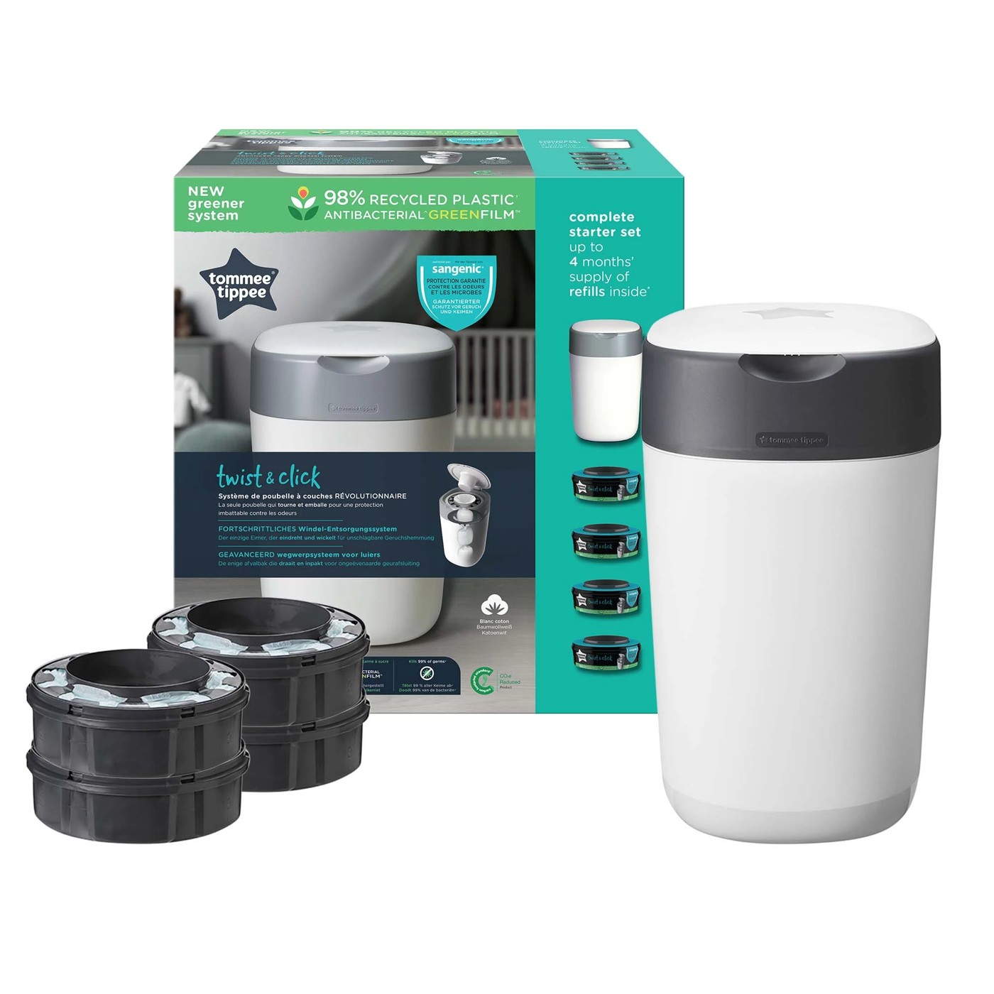 Tommee Tippee Twist And Click Advanced Nappy Disposal Refills  Eco-Friendlier - Tommee Tippee Store