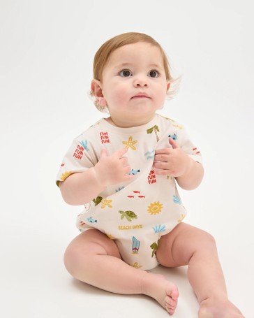 Baby Organic Cotton Short Sleeve Bubble Bodysuit
