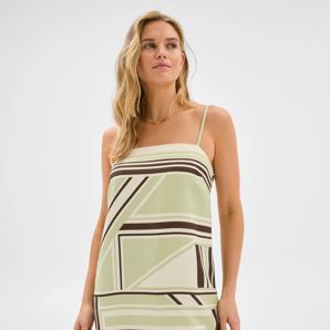 European Linen Blend Printed Mini Dress - Lily Loves
