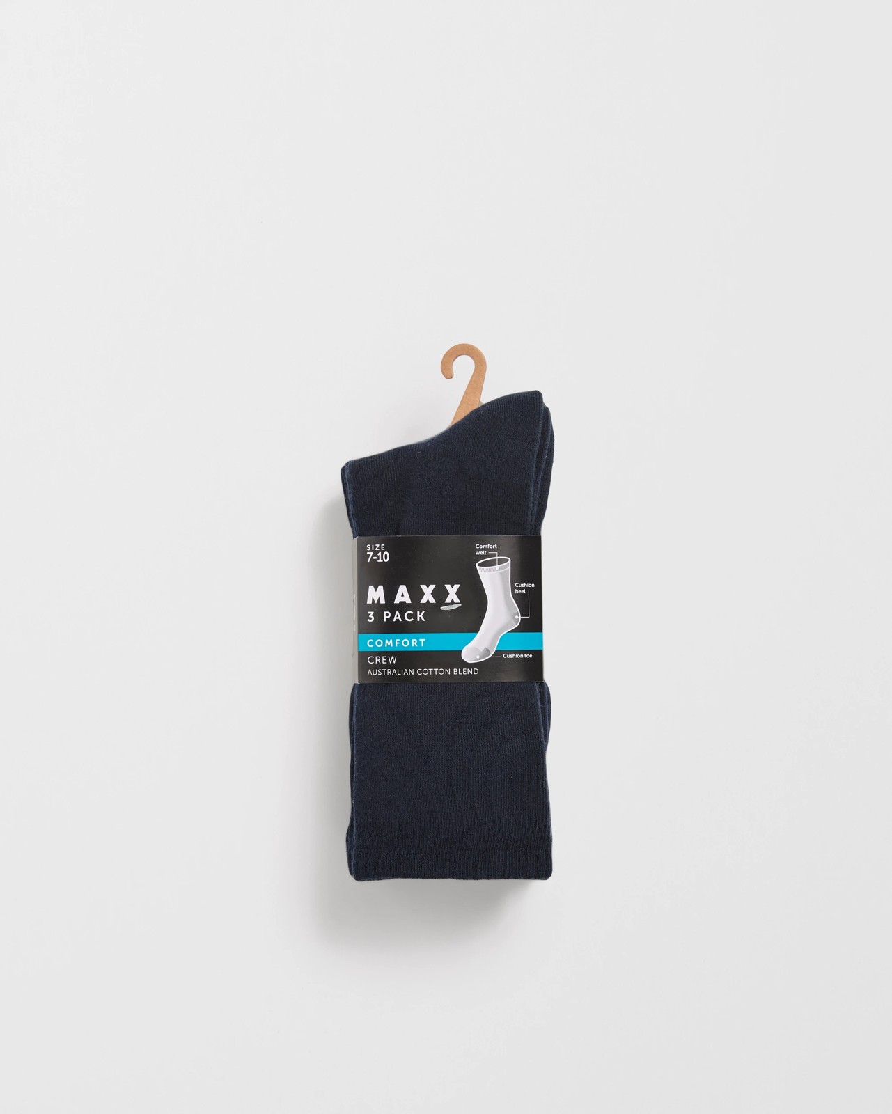 Maxx Australian Cotton Blend 3 Pack Business Comfort Crew Socks 3 of 3