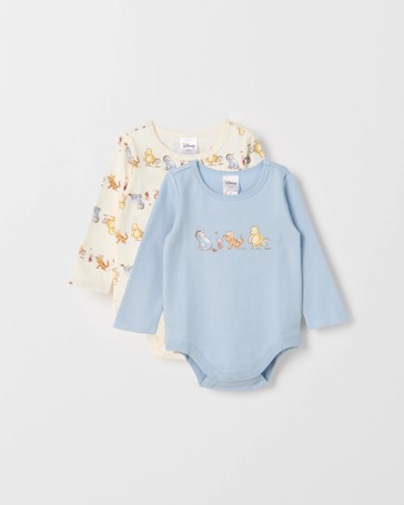 Disney Winnie The Pooh Australian Cotton 2 Pack Baby Bodysuits