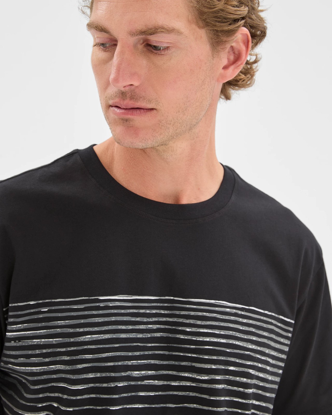 Australian Cotton Frequency Print T-Shirt  - Black 5 of 6