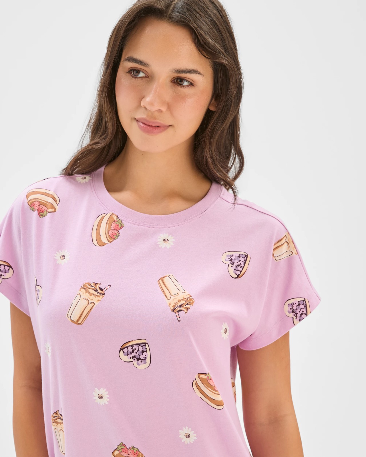 Australian Cotton T-Shirt Nightie - Coffee Purple 5 of 6