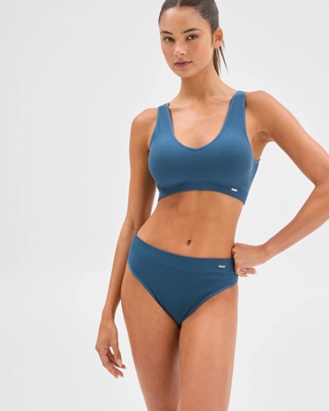 Lily Loves 2 Pack Ribbed Seamfree High Waisted Bikini Briefs