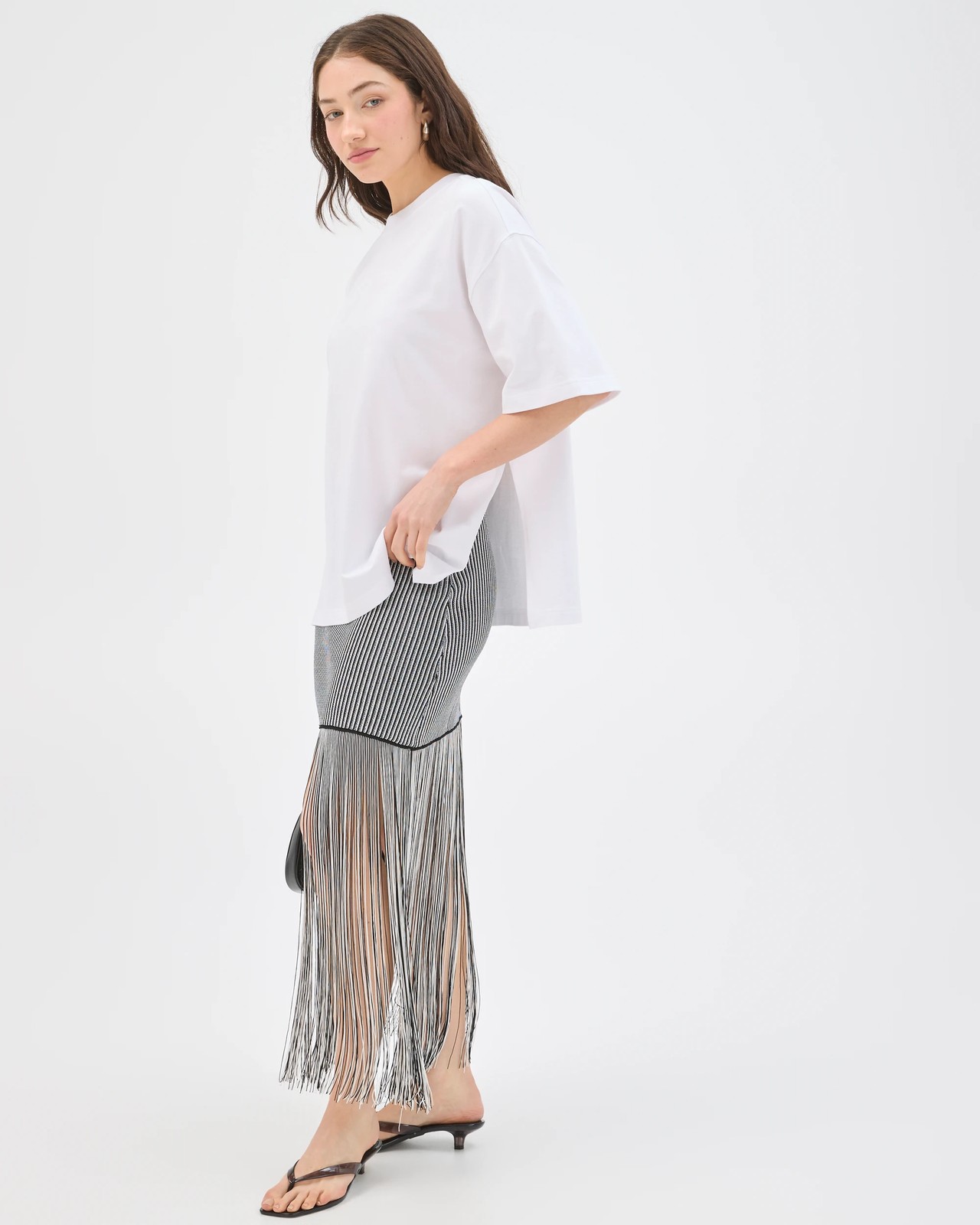 Lily Loves Australian Cotton Side Split T-Shirt - White 4 of 5