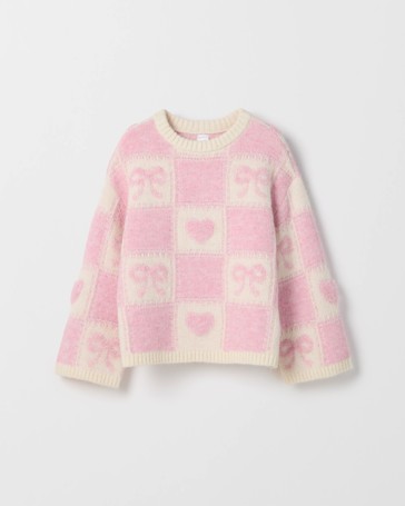 Checkerboard Knit Sweater