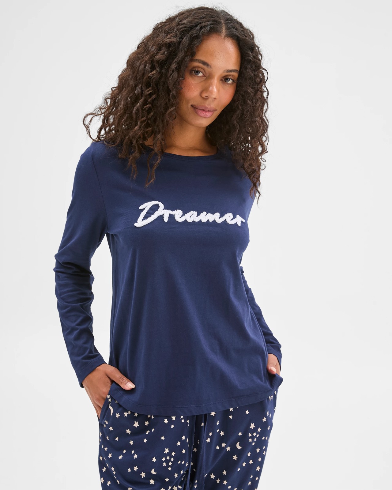 Australian Cotton Long Sleeve Slogan Sleep T-Shirt - Clouds 4 of 6