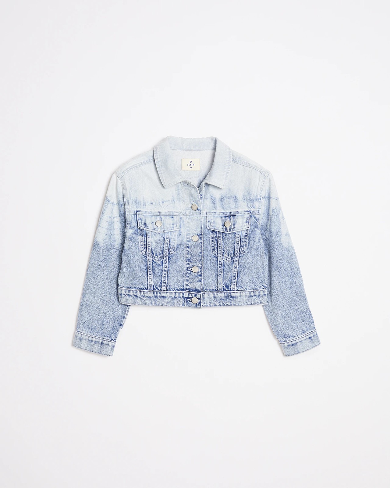 Denim Cropped Die-Dye Jacket 4 of 5