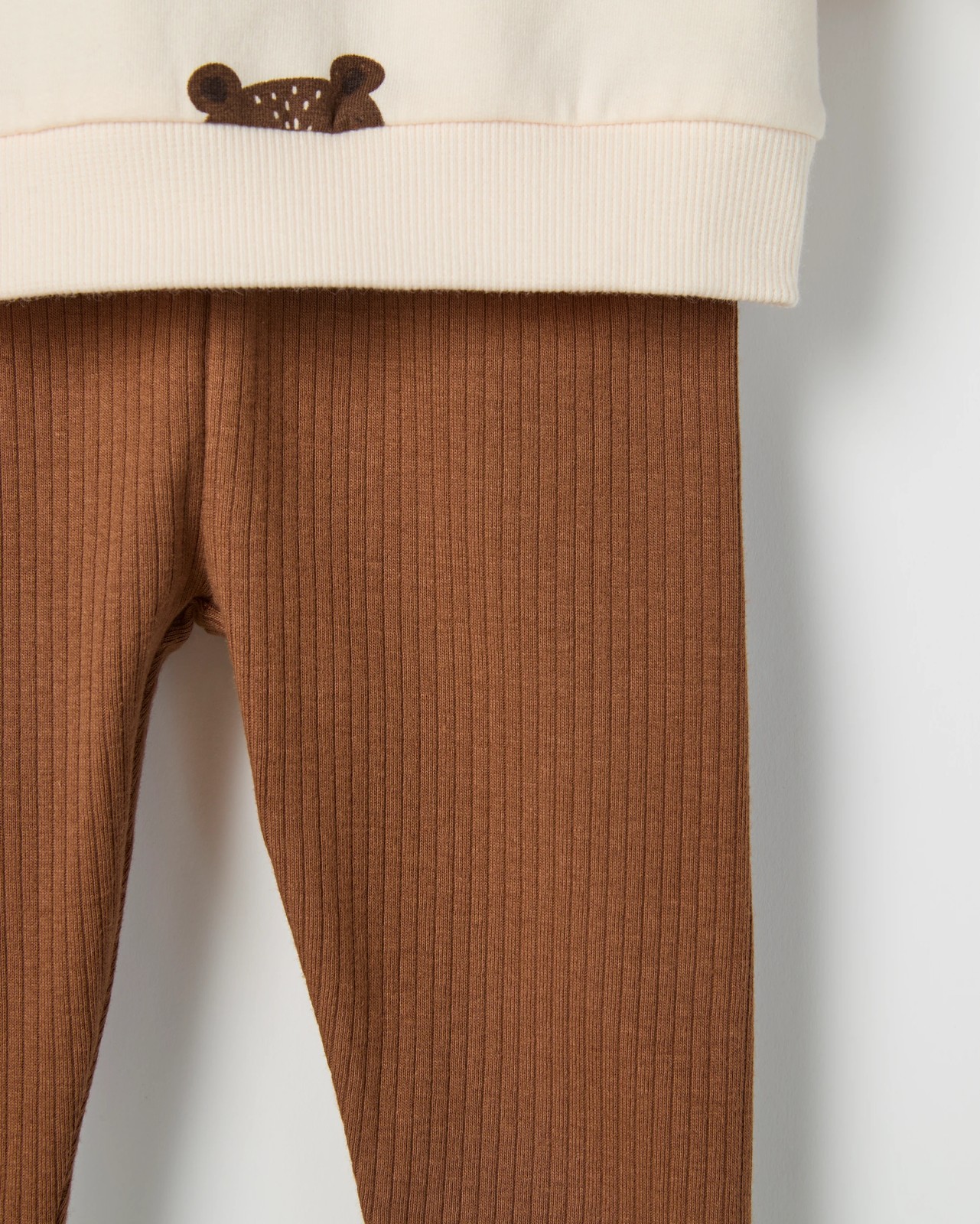 Baby Organic Cotton Fleece Top and Rib Leggings Set 4 of 5