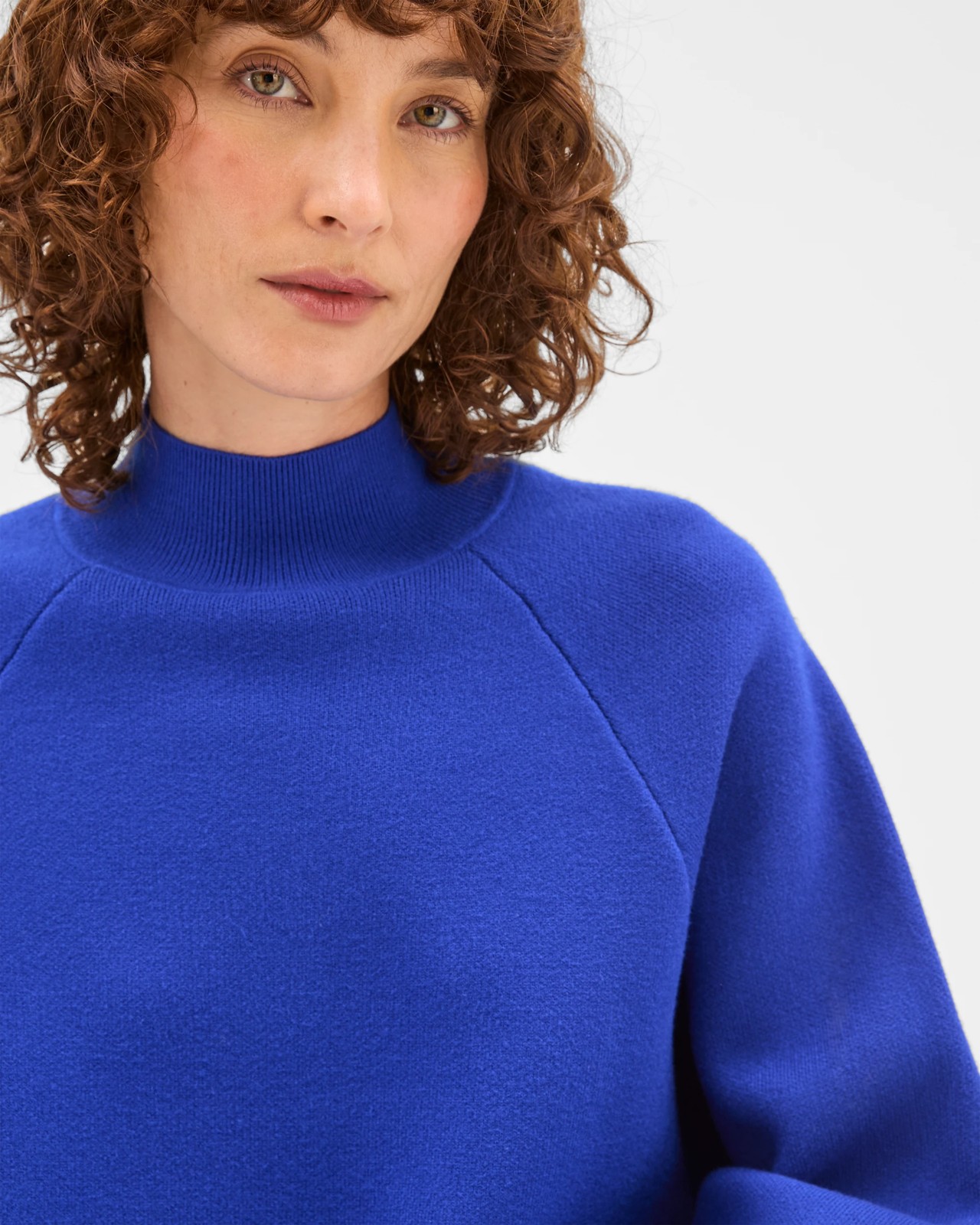 Preview Raglan Detail High Neck Jumper - Cobalt Blue 5 of 6