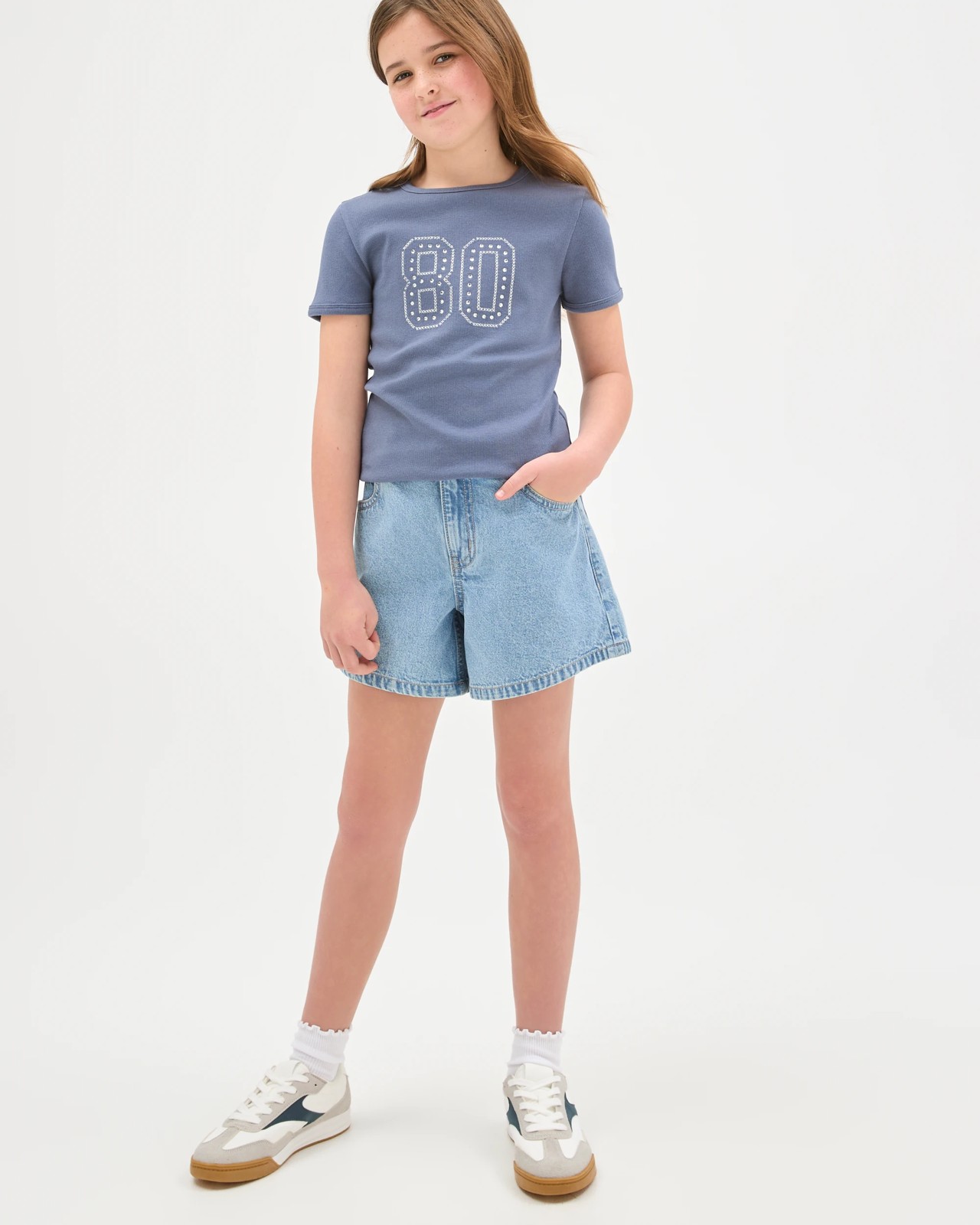 Australian Cotton Ribbed T-Shirt - 80 Stud Navy 2 of 6