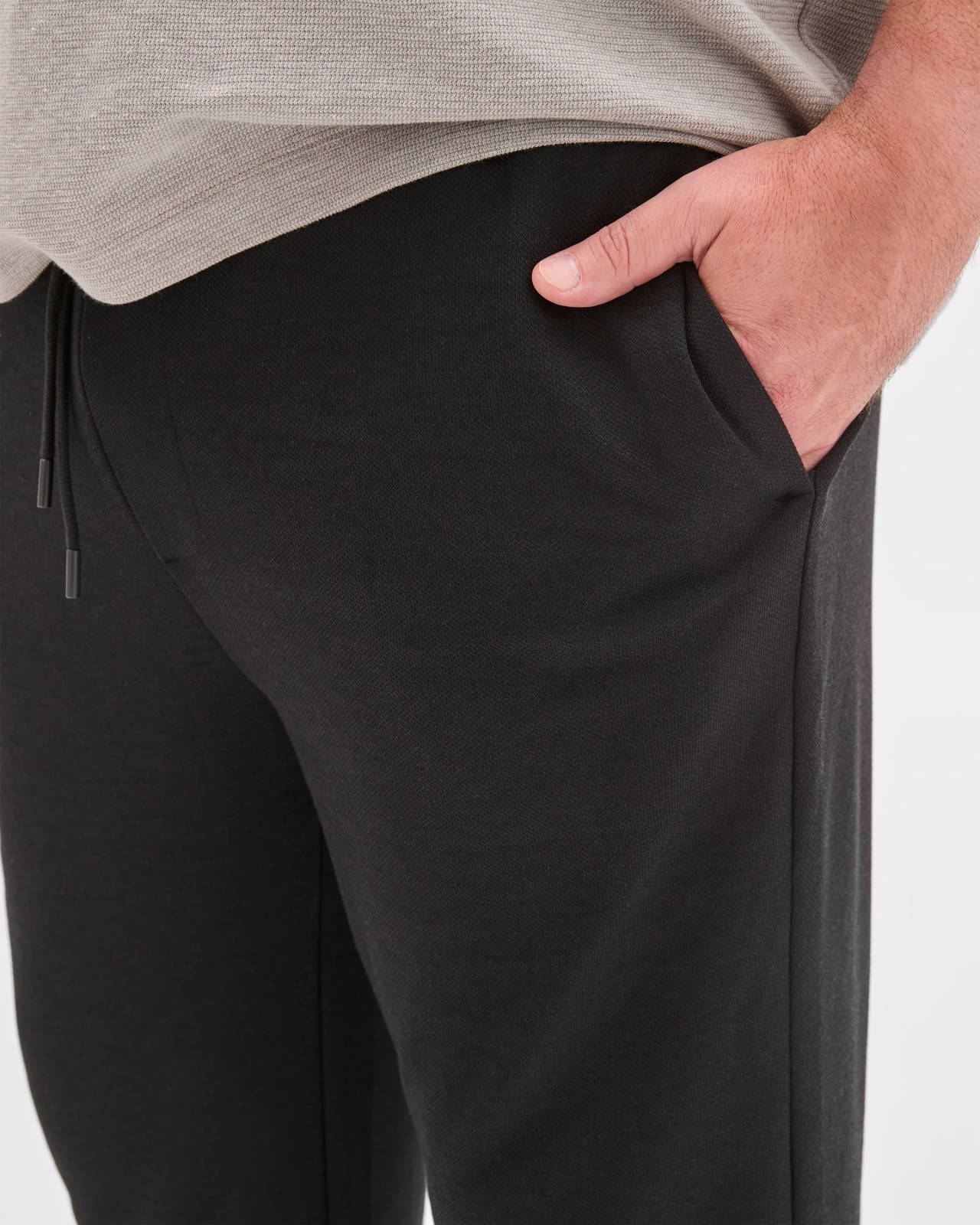 Plus Size Textured Trackpants - Black 4 of 5