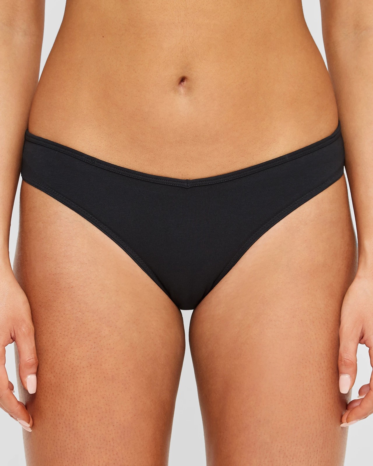 Cotton Cheeky V-Bikini Briefs - Lily Loves - Black