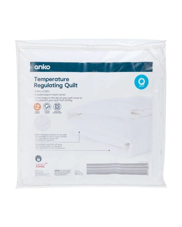 Anko Temperature Regulating Quilt - Queen Bed - White