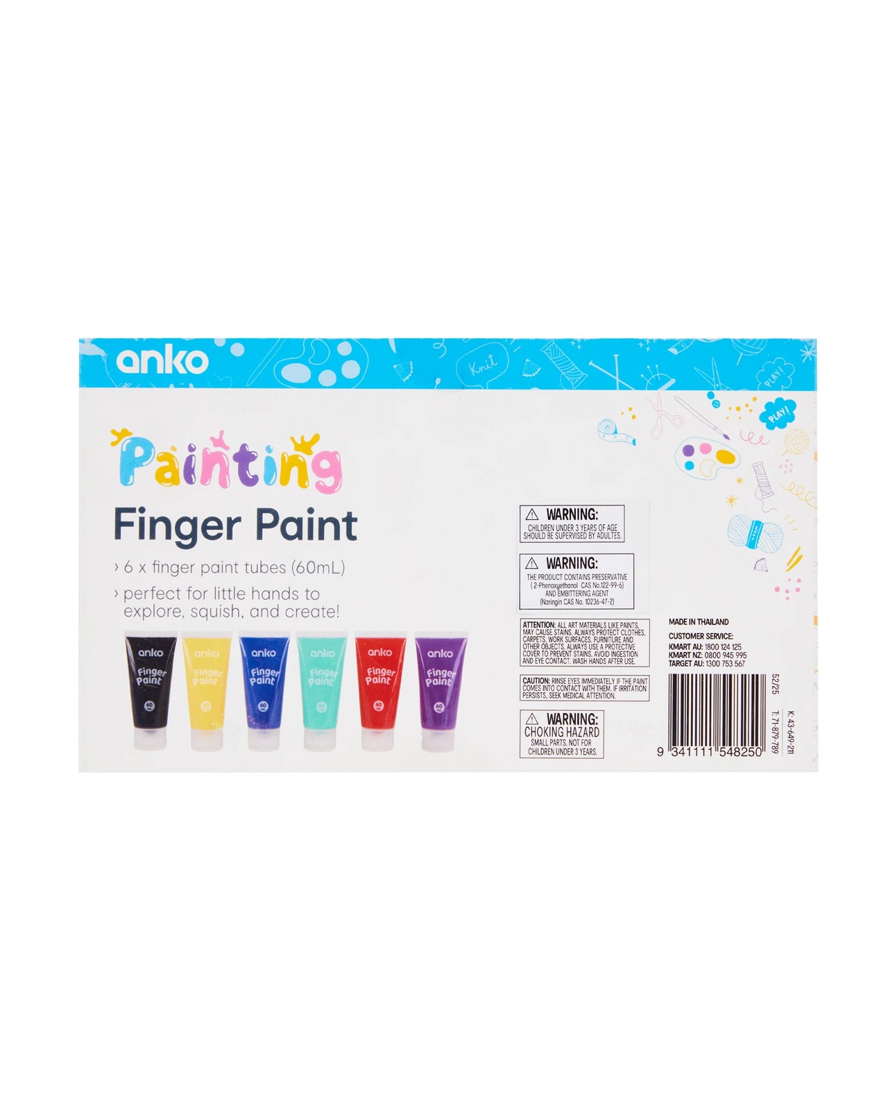 Anko 6 Pack Finger Paint 3 of 3