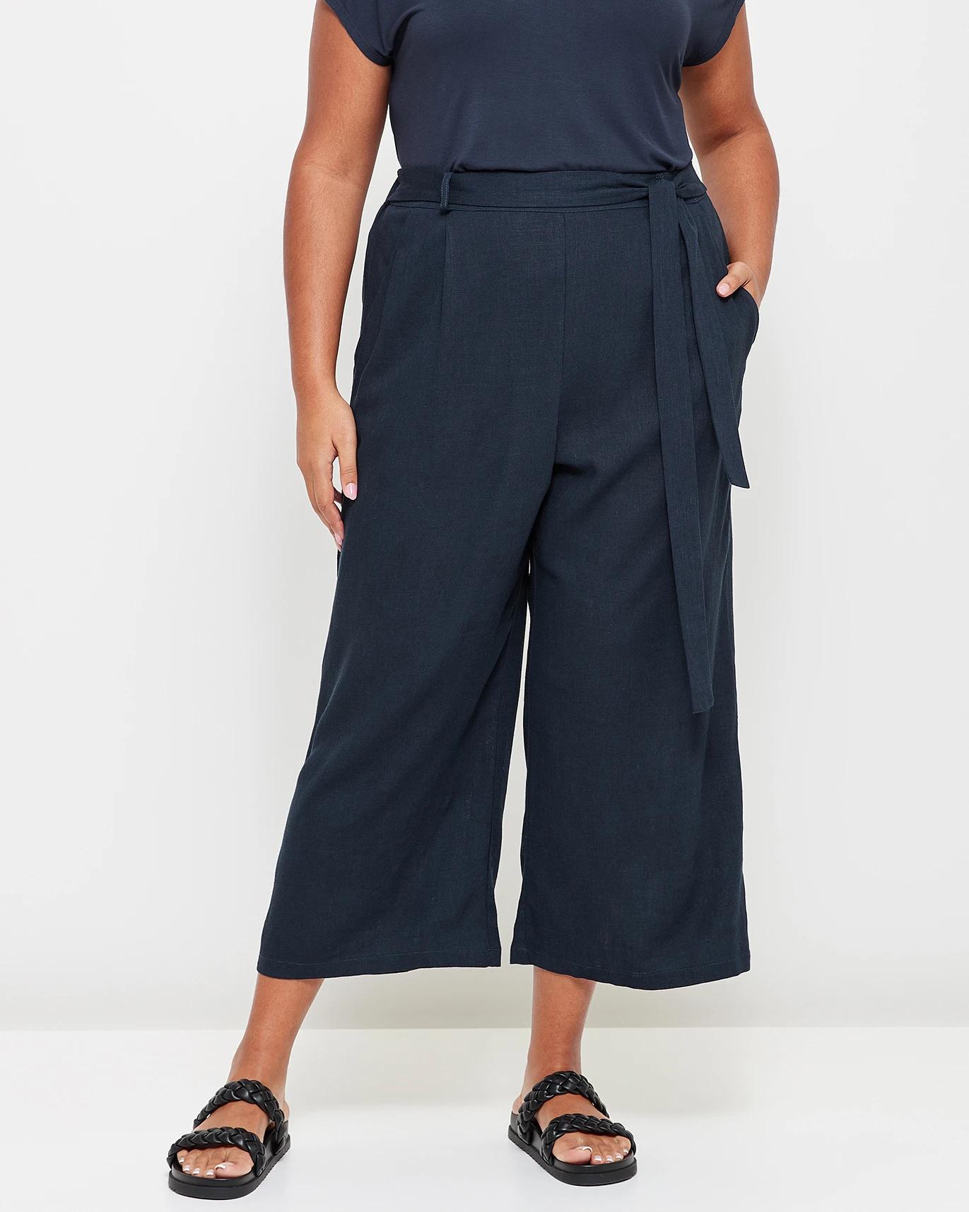 Linen blend cropped on sale pants