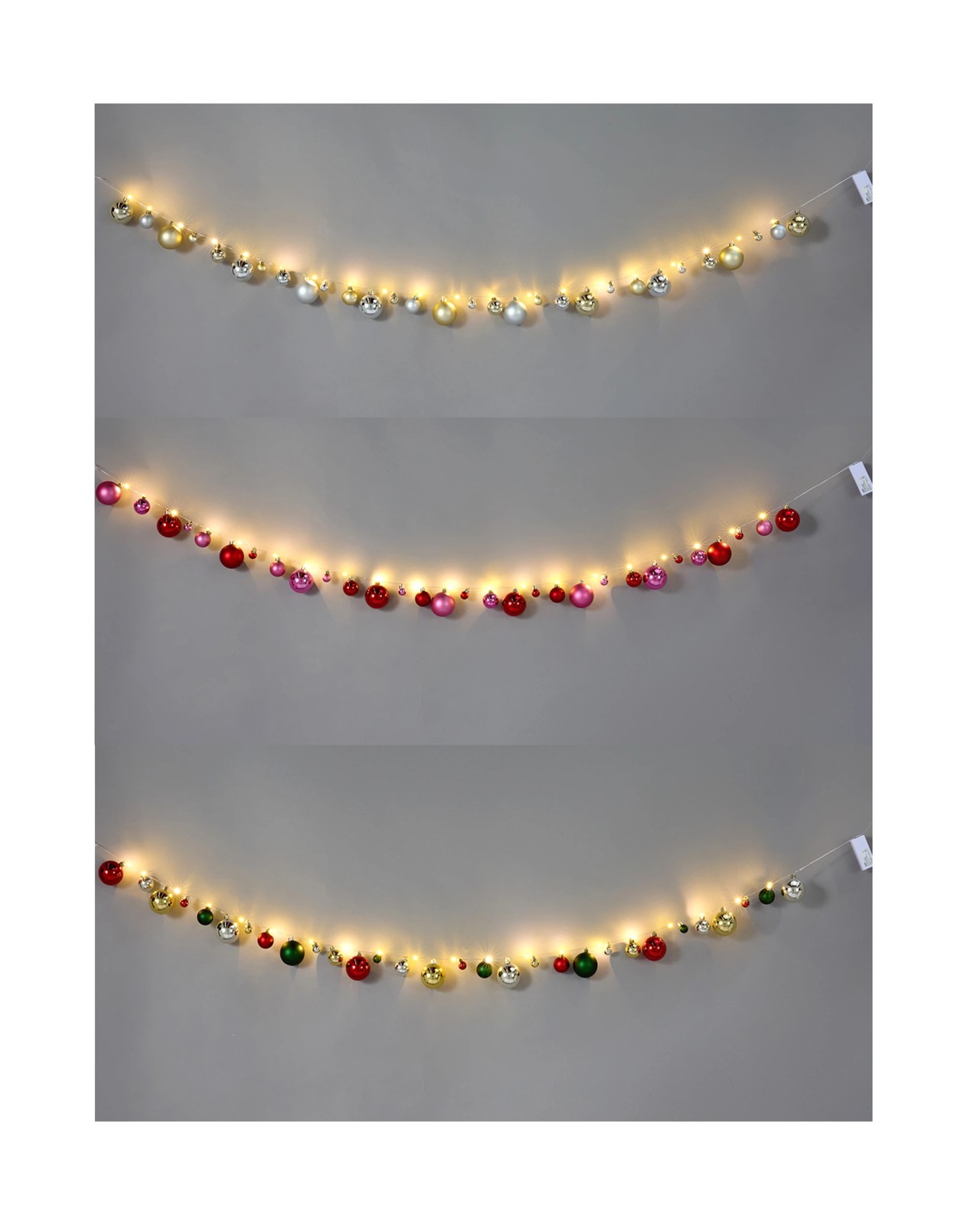 Anko 1.9m Battery Operated LED Light Up Bauble Garland - Assorted 4 of 4