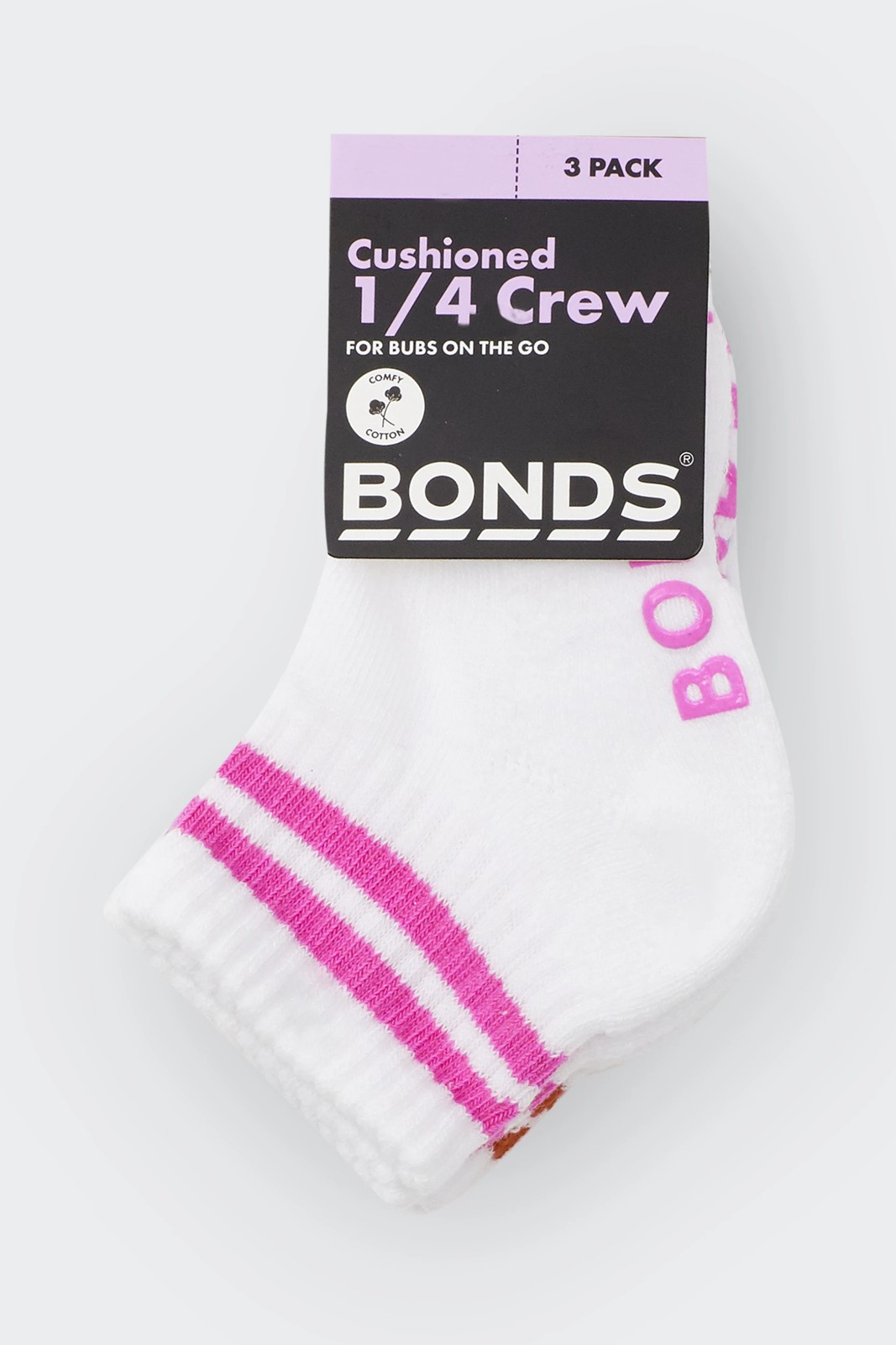 Bonds Baby 3 Pack Ultimate Comfort Quarter Crew Socks 4 of 6