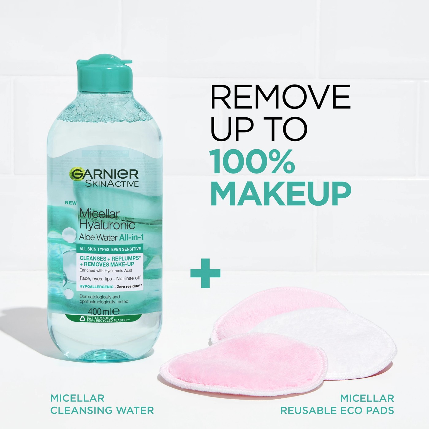 Garnier SkinActive Micellar Cleansing Water All-in-1 - Hyaluronic Acid & Aloe Vera 3 of 5