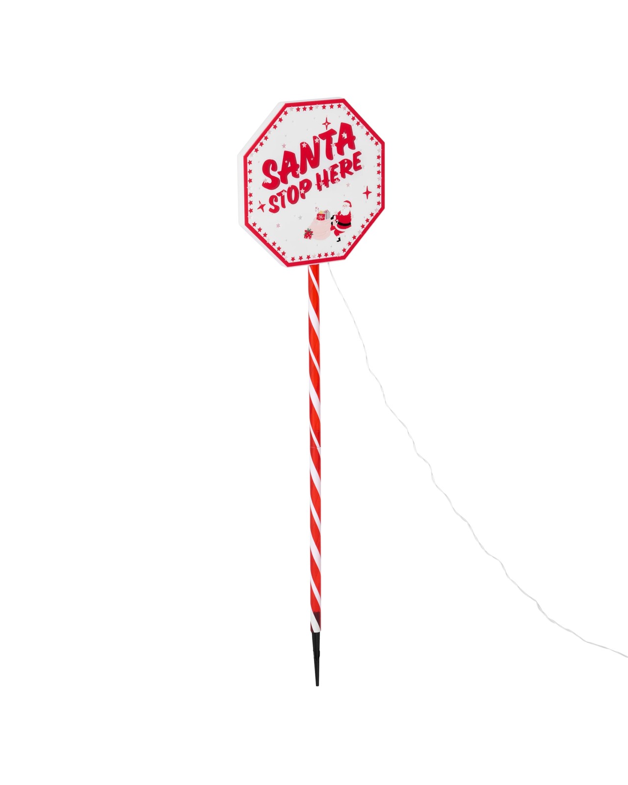 Anko Solar Powered LED Light Up Santa Stop Here Stake 4 of 6