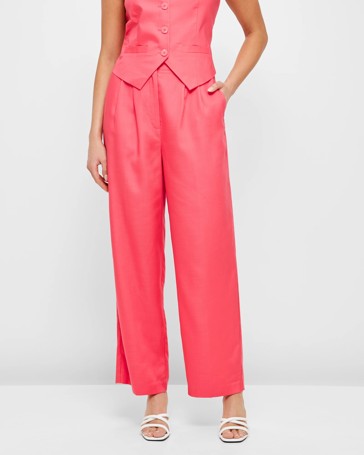 Wide Leg Pleated Pants - Lily Loves