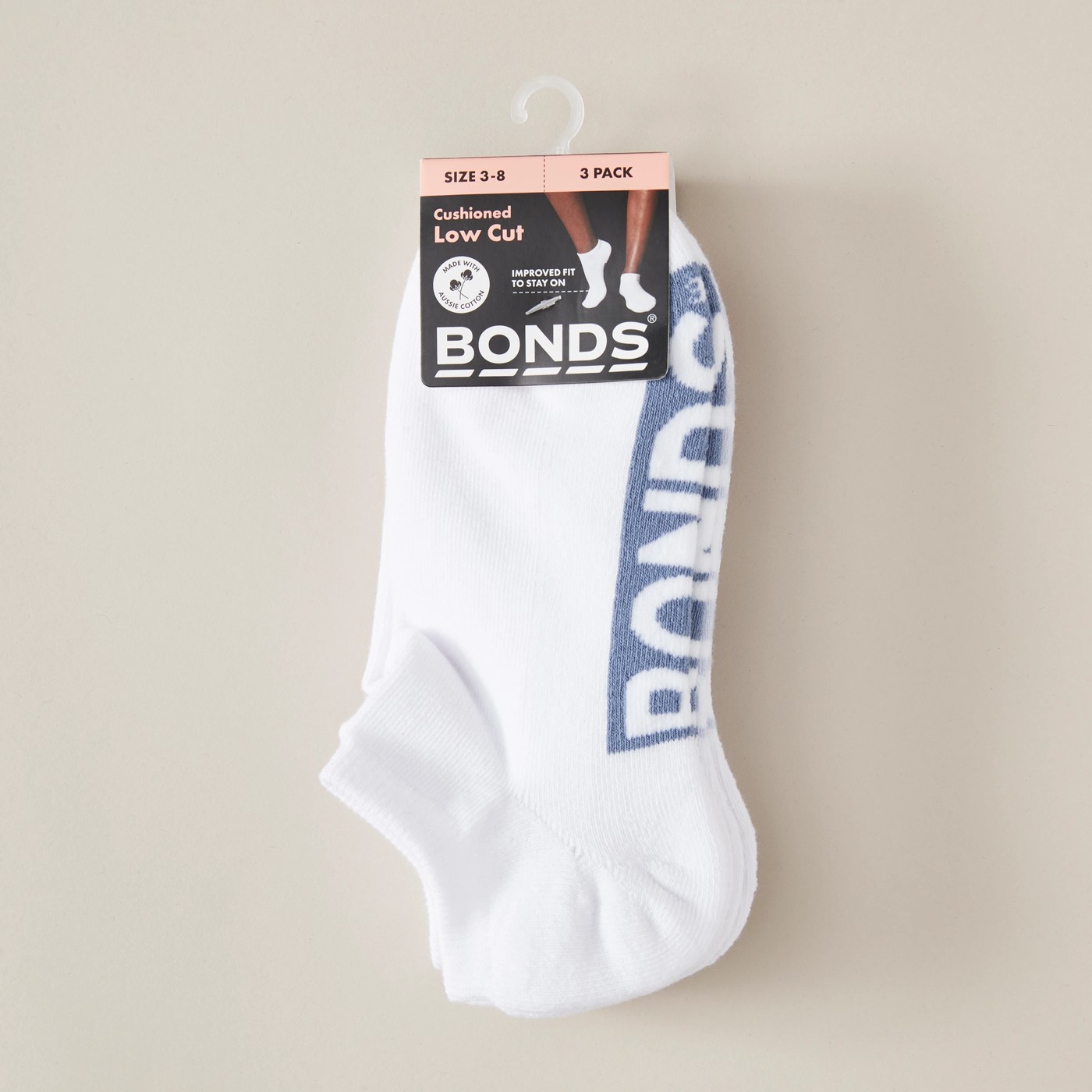 Bonds 3 Pack Cushioned Low Cut Socks - White 3 of 3