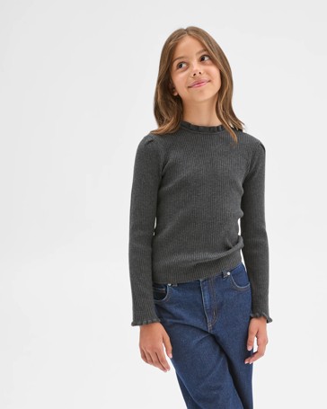 Long Sleeve Rib Knit Top