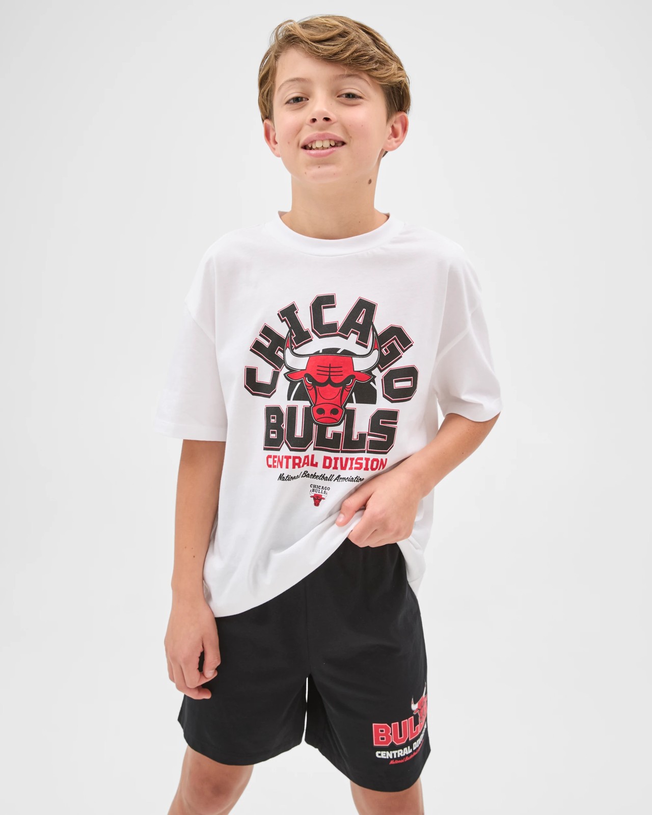 Licensed NBA Australian Cotton Older Boys Oversized Knit Pyjama Set - Multi NBA Bulls 2 of 6