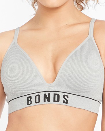 Bonds Retro Rib Wirefree T-Shirt Crop Bra