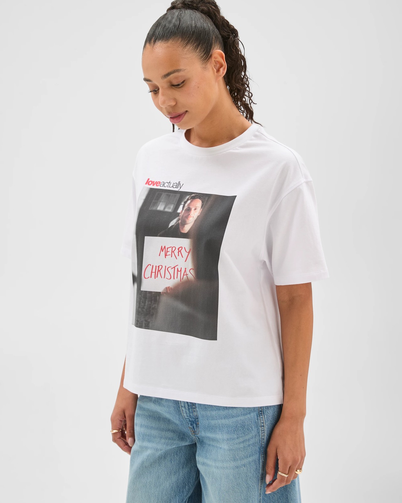 Licensed Love Actually Australian Cotton Christmas Oversized T-Shirt 5 of 5