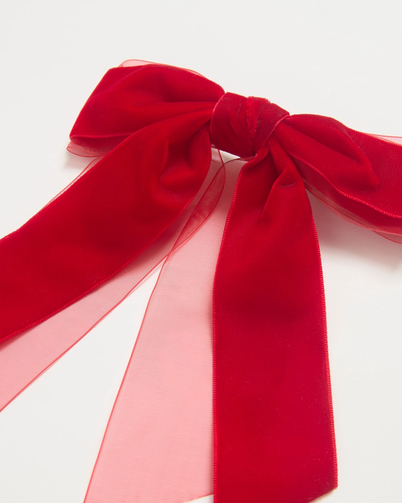 Velvet Bow Christmas Barrette Clip 2 of 3