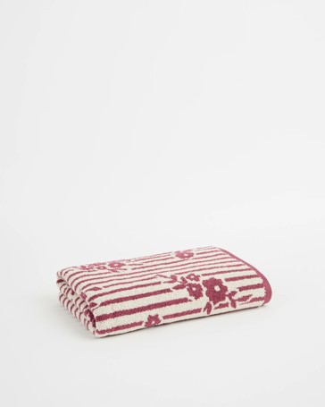 Jasmine Floral Stripe Australian Cotton Bath Towel