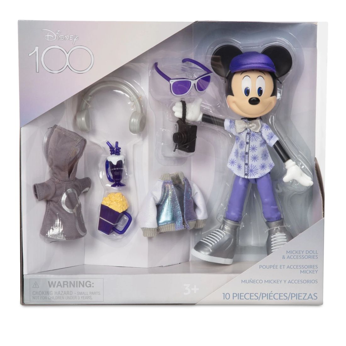 Disney 100 Mickey Mouse Platinum Celebration Doll and Accessories Set