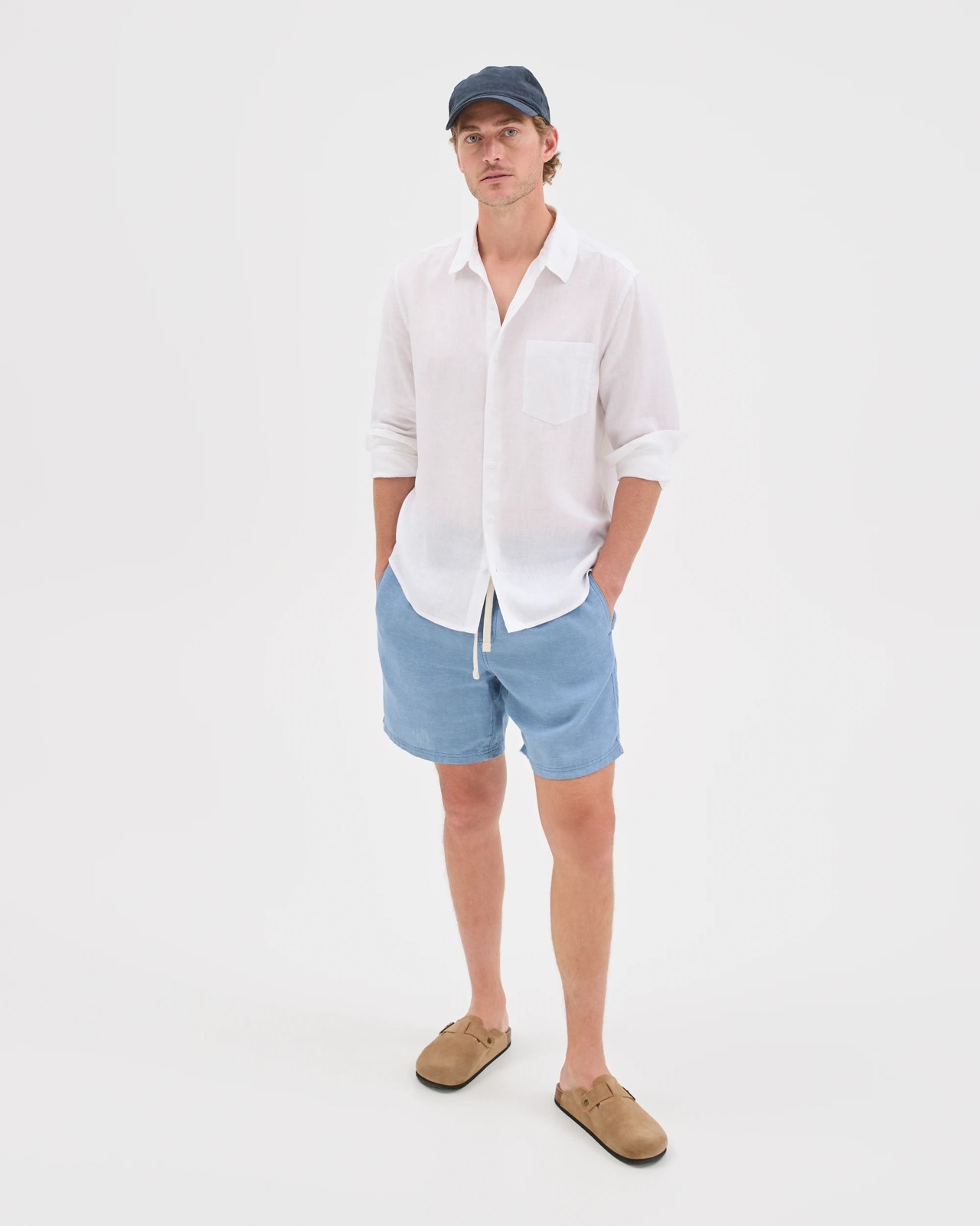 European Linen Long Sleeve Shirt - White 2 of 5
