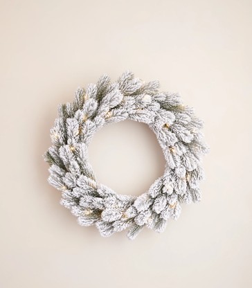 LED Snowy Christmas Wreath