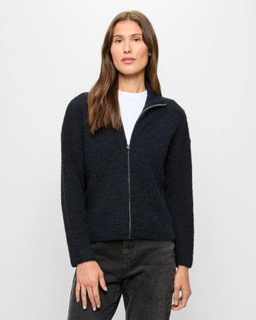 Long Sleeve Zip Through Cardigan