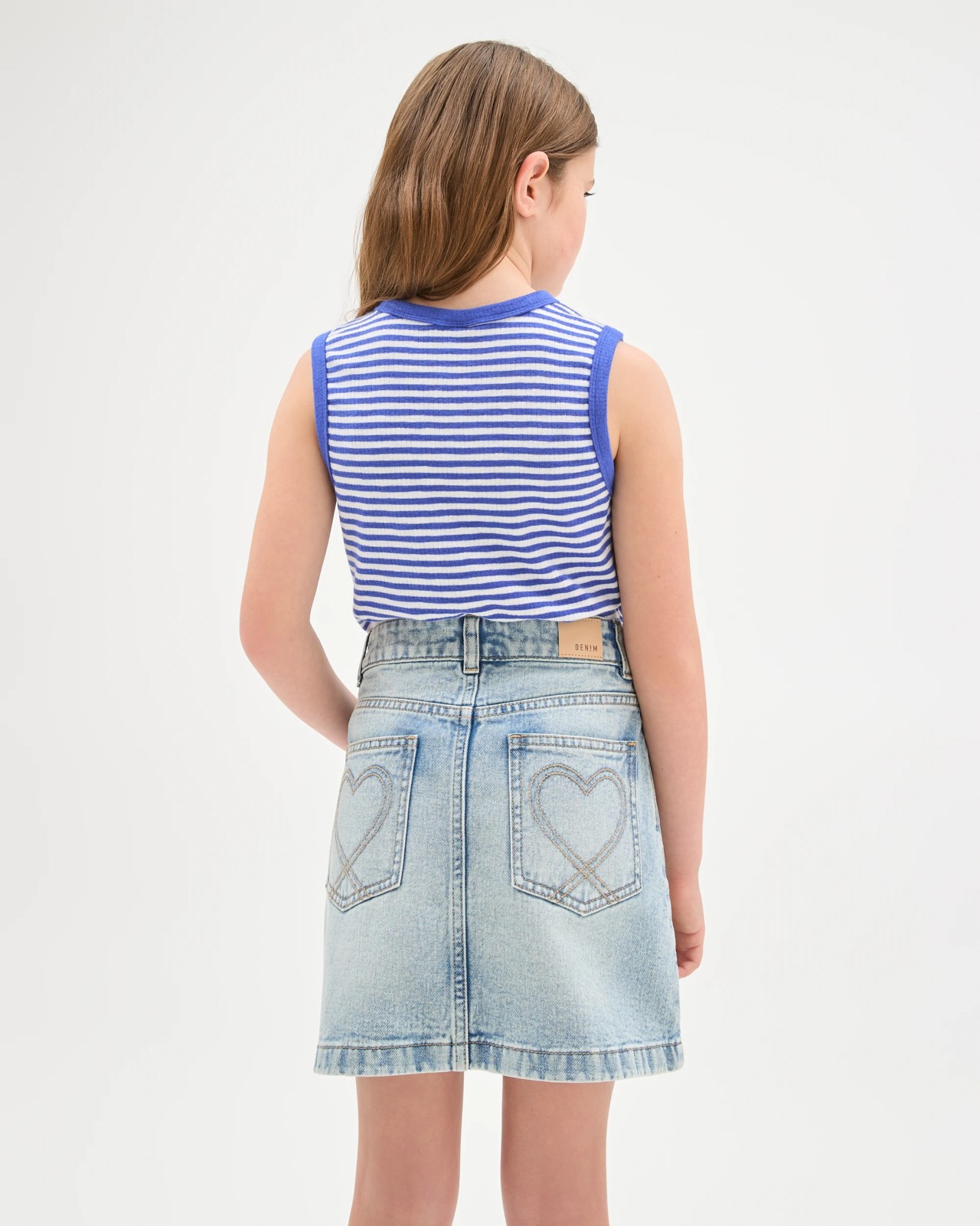 Essential Sleeveless Relaxed Rib Tank Top - Stripe Blue 3 of 6