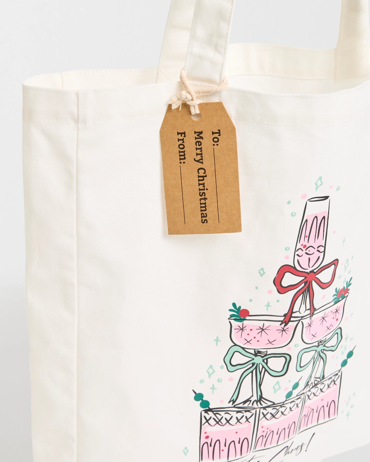 Cotton Festive Cheers Christmas Tote Bag 2 of 2