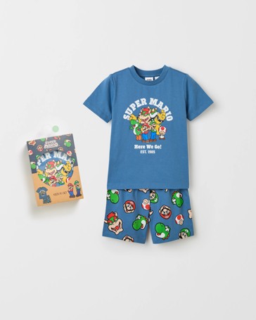Licensed Super Mario Australian Cotton Older Boys Pyjama Set