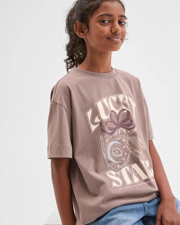 Australian Cotton Longline Print T-Shirt